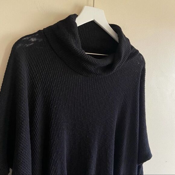 Free People World Traveler Open-Back Ribbed Pullover Black XS - Picture 4 of 7